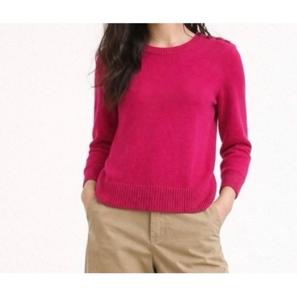 Gap 2009 Luxe Sweater Hot Pink Angora Blend Y2K Preppy Academia Officecore BTC S